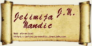 Jefimija Mandić vizit kartica